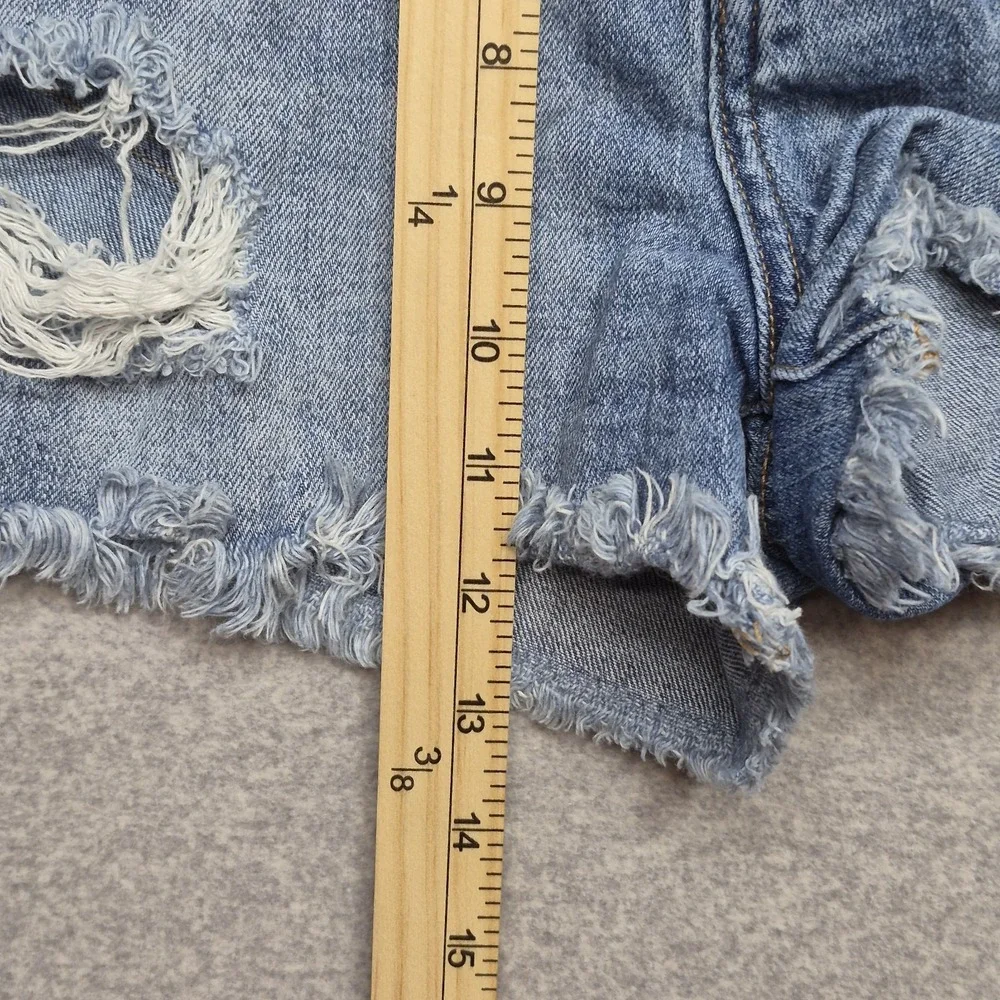 Joes Jeans Cutoff Denim Shorts Womens Distressed Raw Hem Light Wash Y2K Festival